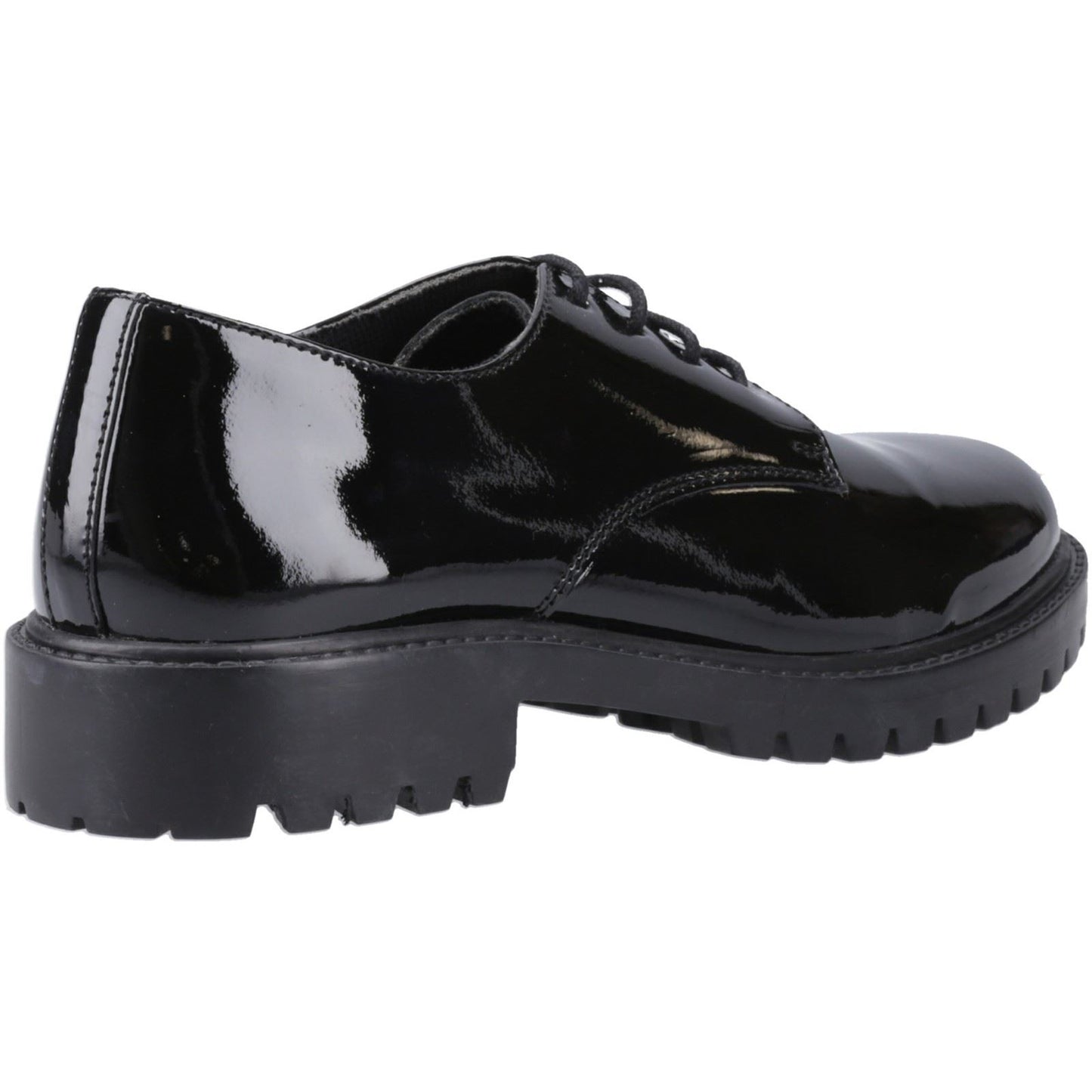 Hush Puppies Aubrey Leather Junior Black Derby Shoes