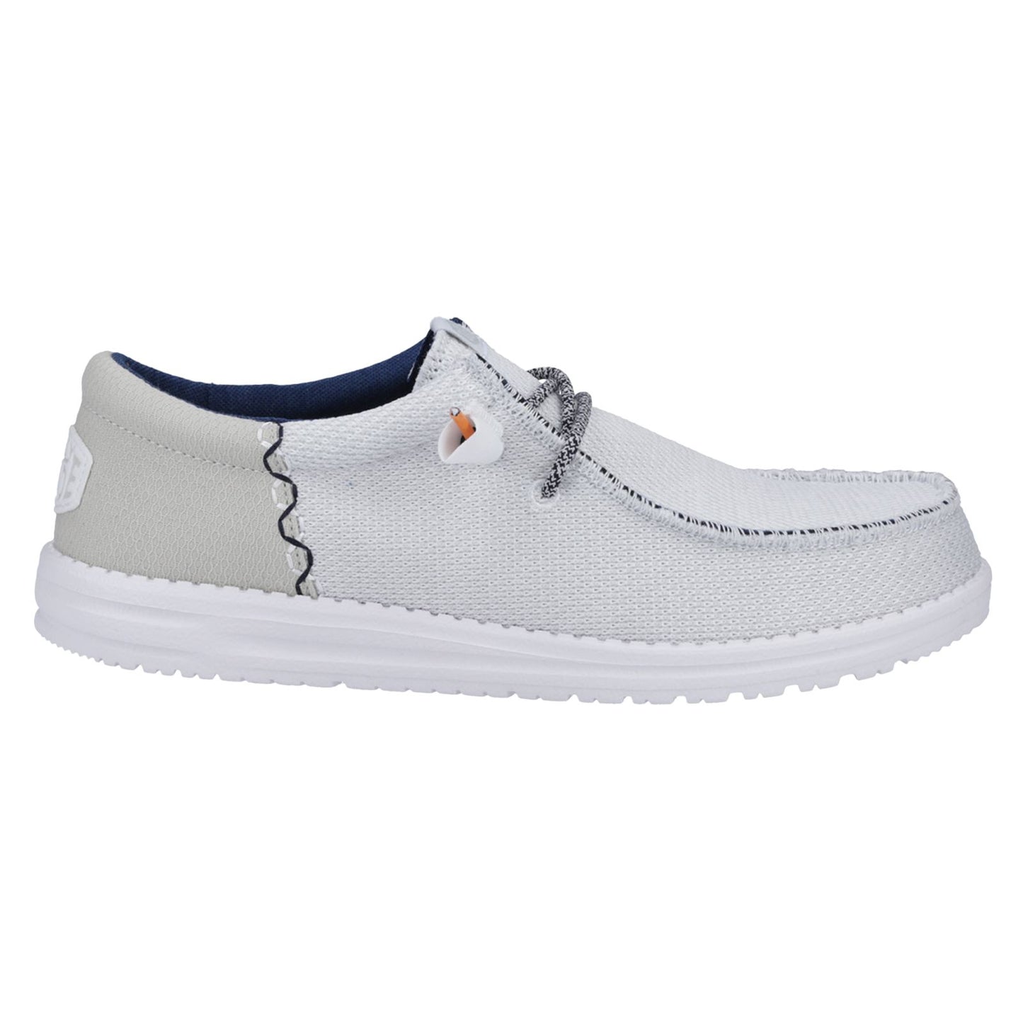 HEYDUDE Men's Wally Funk Open Mesh Shoe in White/White