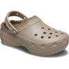 Crocs Women's Classic Platform Lined Clog in Mushroom