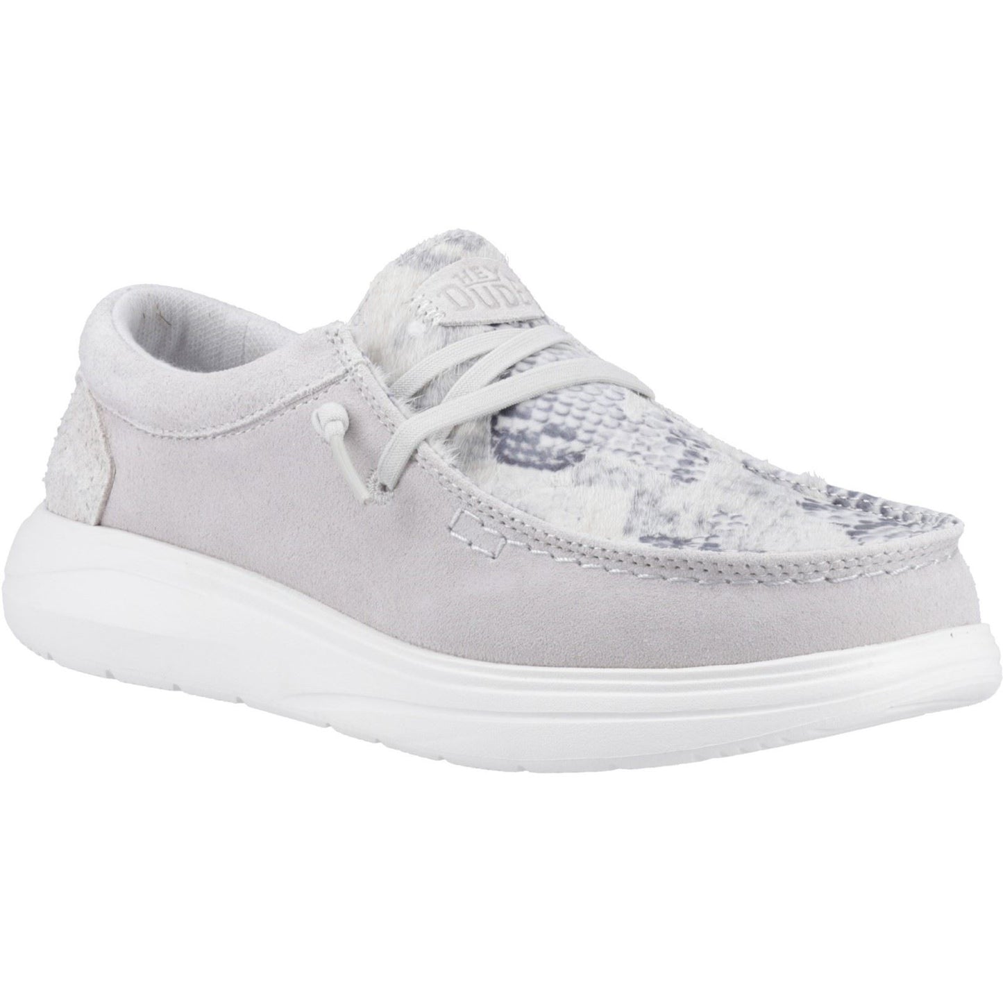 HEYDUDE Wendy COMF Leather Women's Grey/Snake Moccasins Shoes