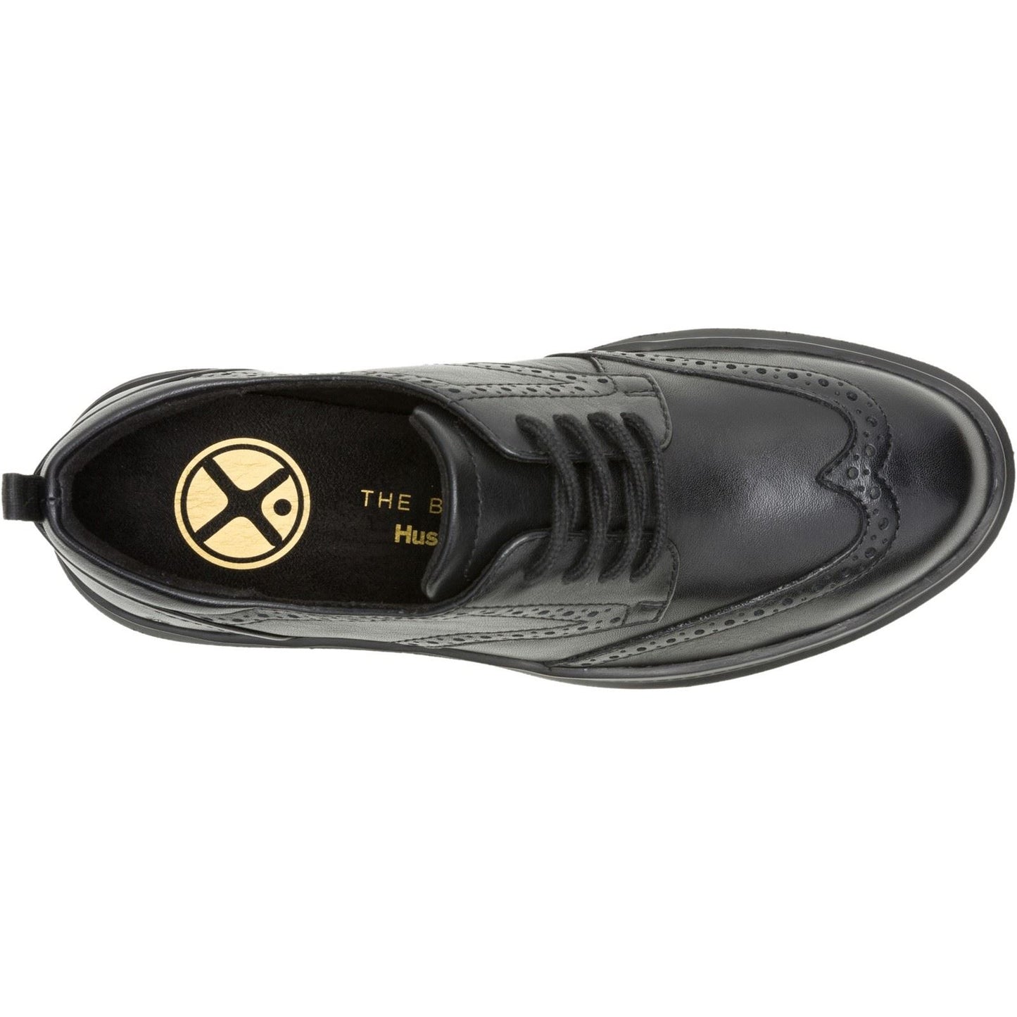 Hush Puppies Joy Leather Women's Black/Black Brogues Shoes