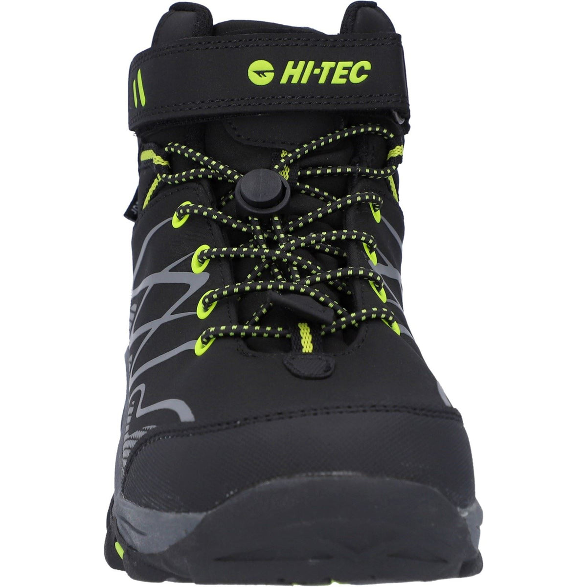 Hi-Tec Blackout Mid Polyester Boy's Black/Lime Hiking Boots