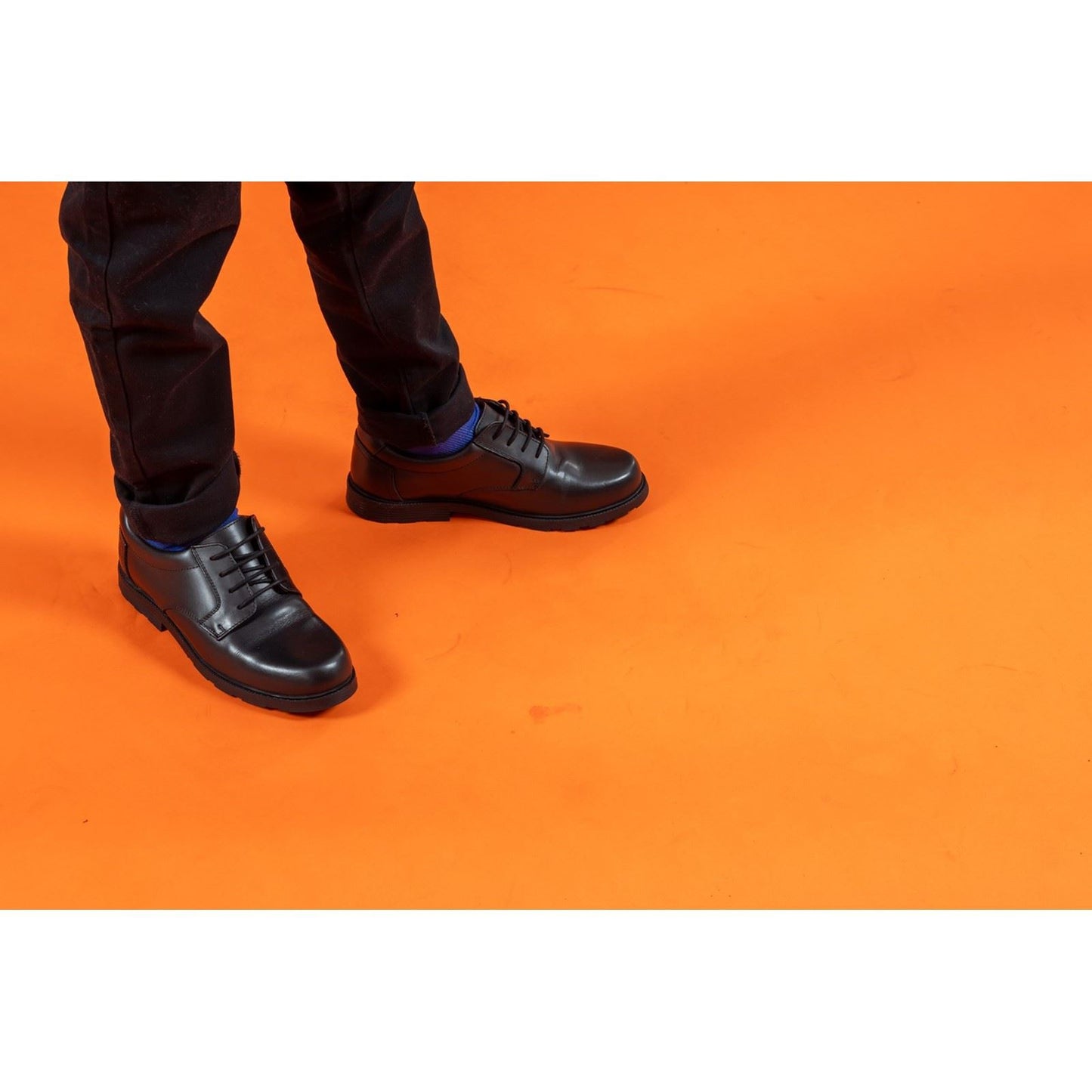 Hush Puppies Oliver Leather Youth Black Shoes