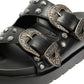 Buffalo Raya Ari West Leather Women's Black Sandals