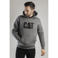 Caterpillar Men's Trademark Hooded Sweatshirt in Heather Grey