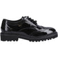 Hush Puppies Gabi Lace Up Patent Leather Youth Black Brogues