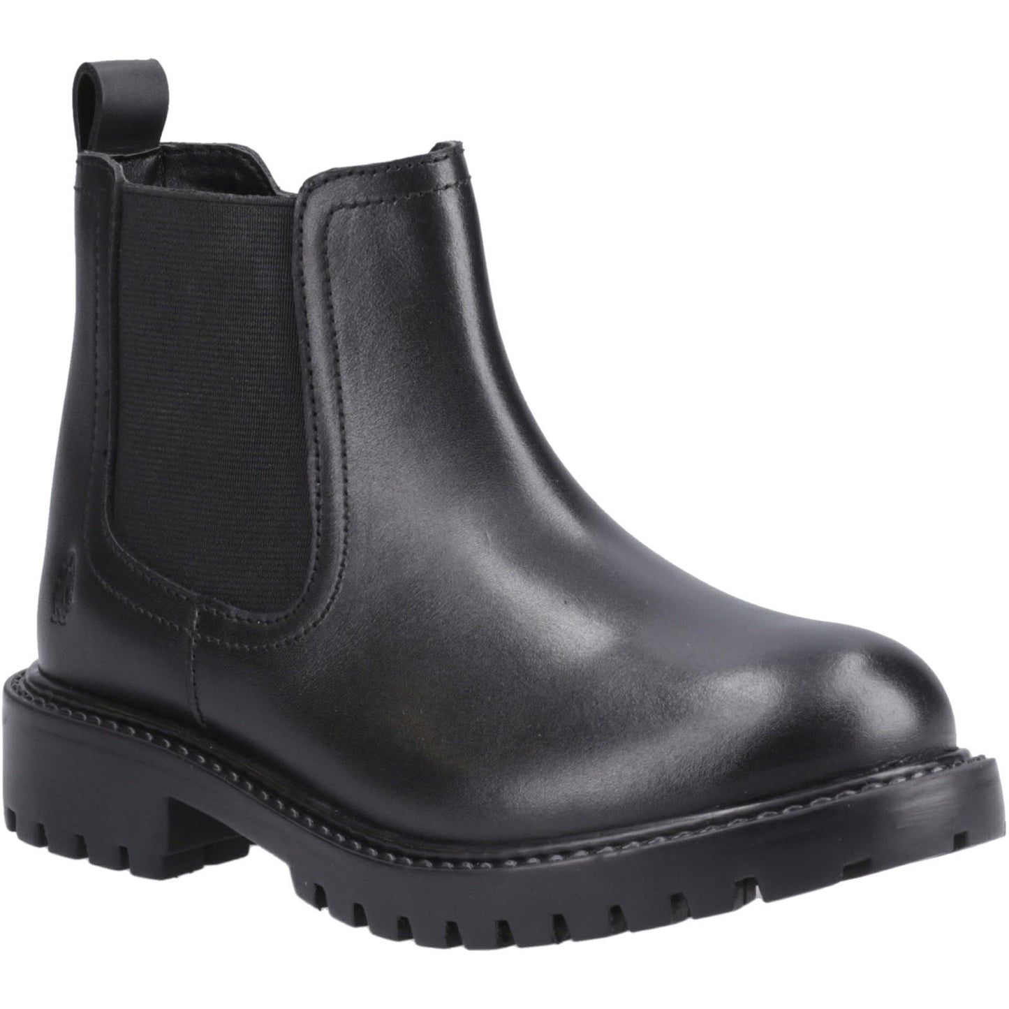 Hush Puppies Ariella Chelsea Leather Youth Black Boots