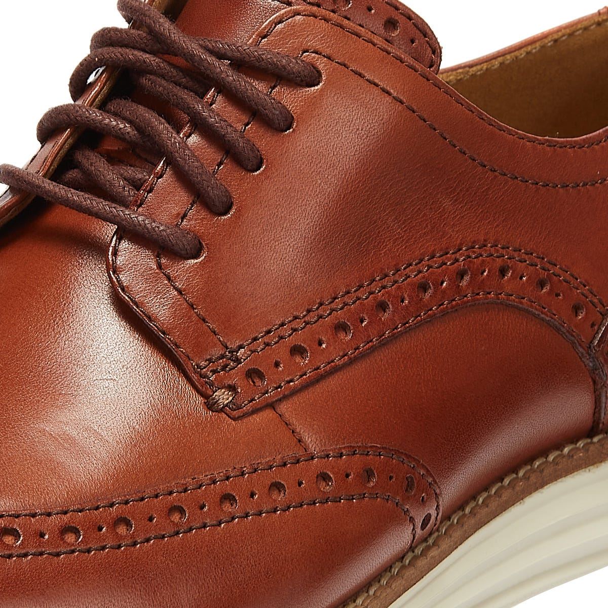 Cole Haan Original Grand Short wing Oxford Mens Brown / White Brogues