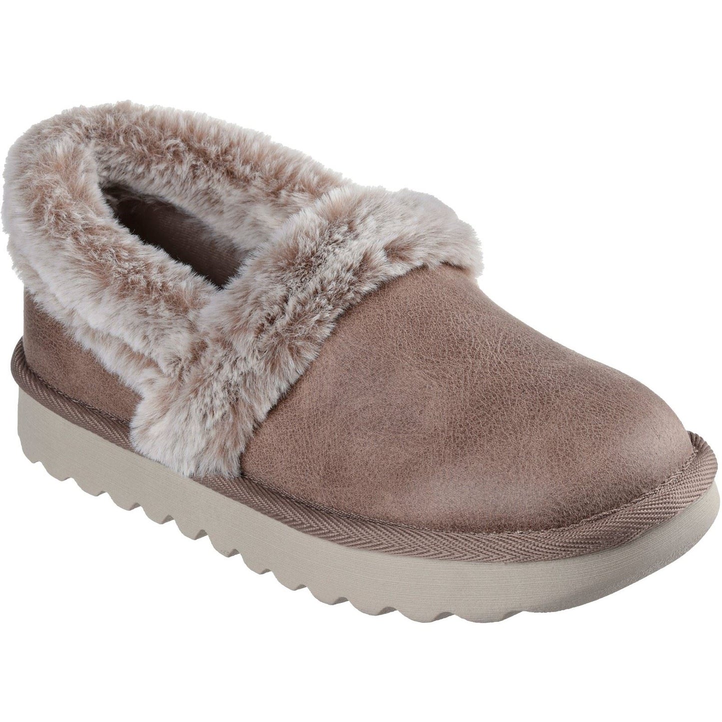 Skechers Cozy Up Polyester Women's Taupe Slippers