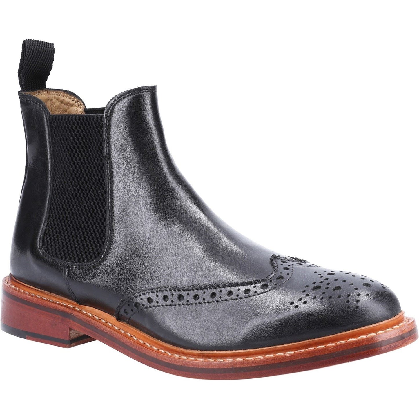 Cotswold Men's Siddington Leather Goodyear Welt Boot in Black
