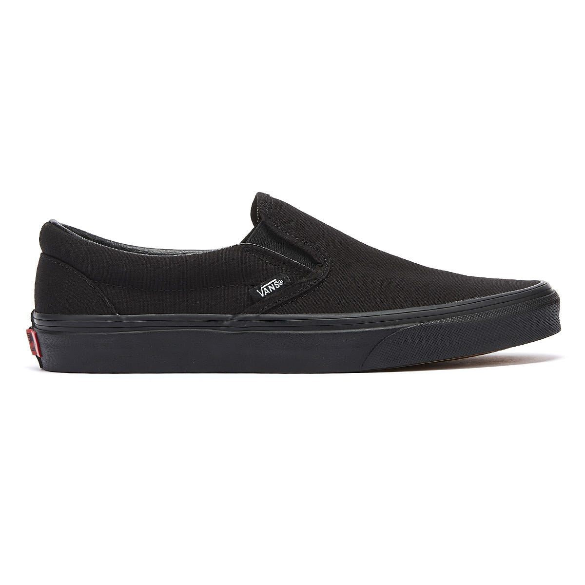 Vans Classic Slip on Black Canvas Skate Trainers VEYEBKA   TOWER London