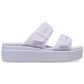 Crocs Brooklyn Buckle Low Wedge Women's Purple Moon Sandals