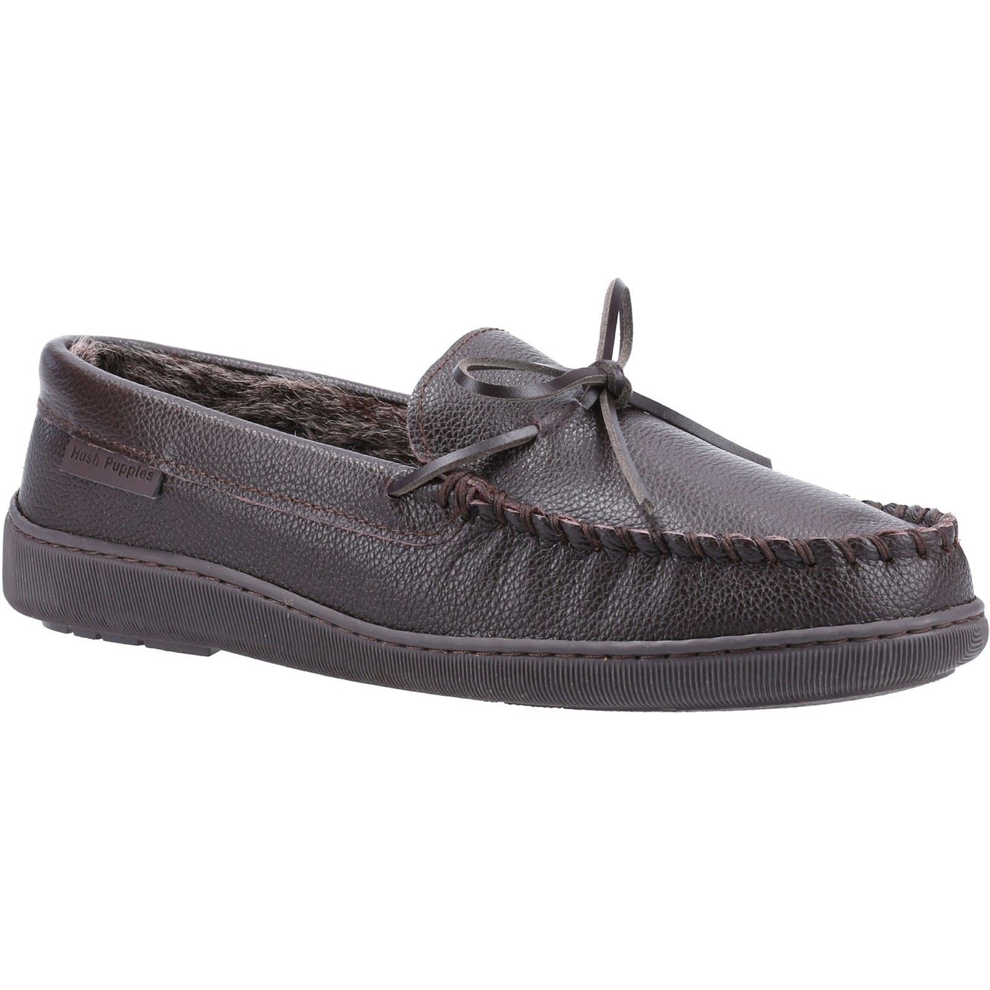 Hush Puppies Men's Ace Leather Slipper in Brown