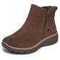 Skechers Easy Going Urban Zip Leather Women's Chocolate Boots