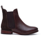 Hush Puppies Colette Leather Women's Chocolate Wide Fit Flat Chelsea Boots