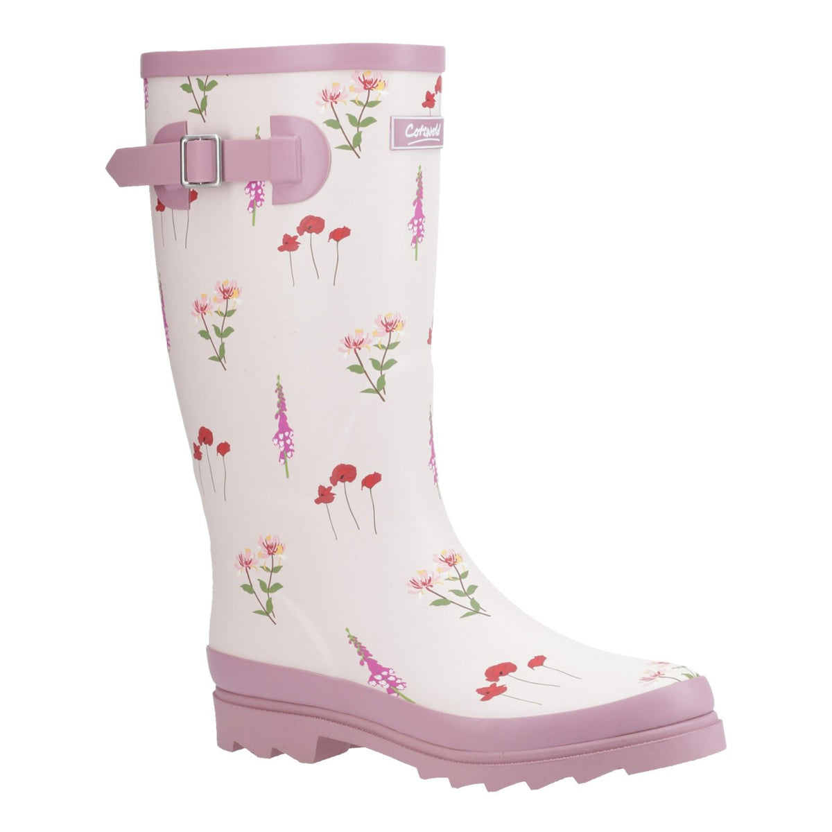 Cotswold Wildflower Tall Rubber Women's Pink Wellington Boots