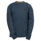 Caterpillar Men's Trademark Banner Long Sleeve T-Shirt in Dark Marine