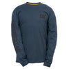 Caterpillar Men's Trademark Banner Long Sleeve T-Shirt in Dark Marine