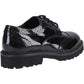 Hush Puppies Gabi Lace Up Patent Leather Black Brogues