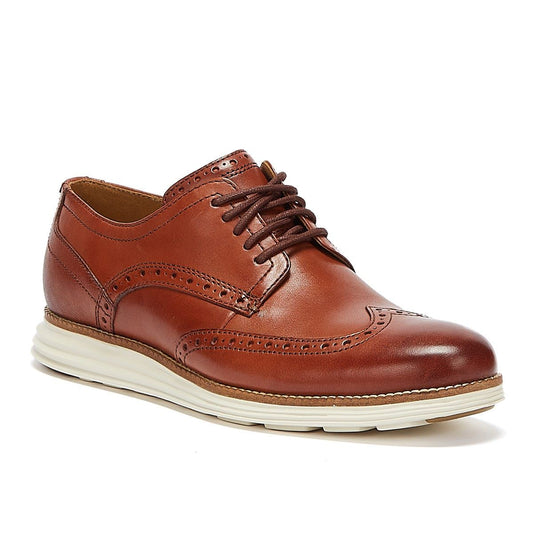 Cole Haan Original Grand Short wing Oxford Mens Brown / White Brogues