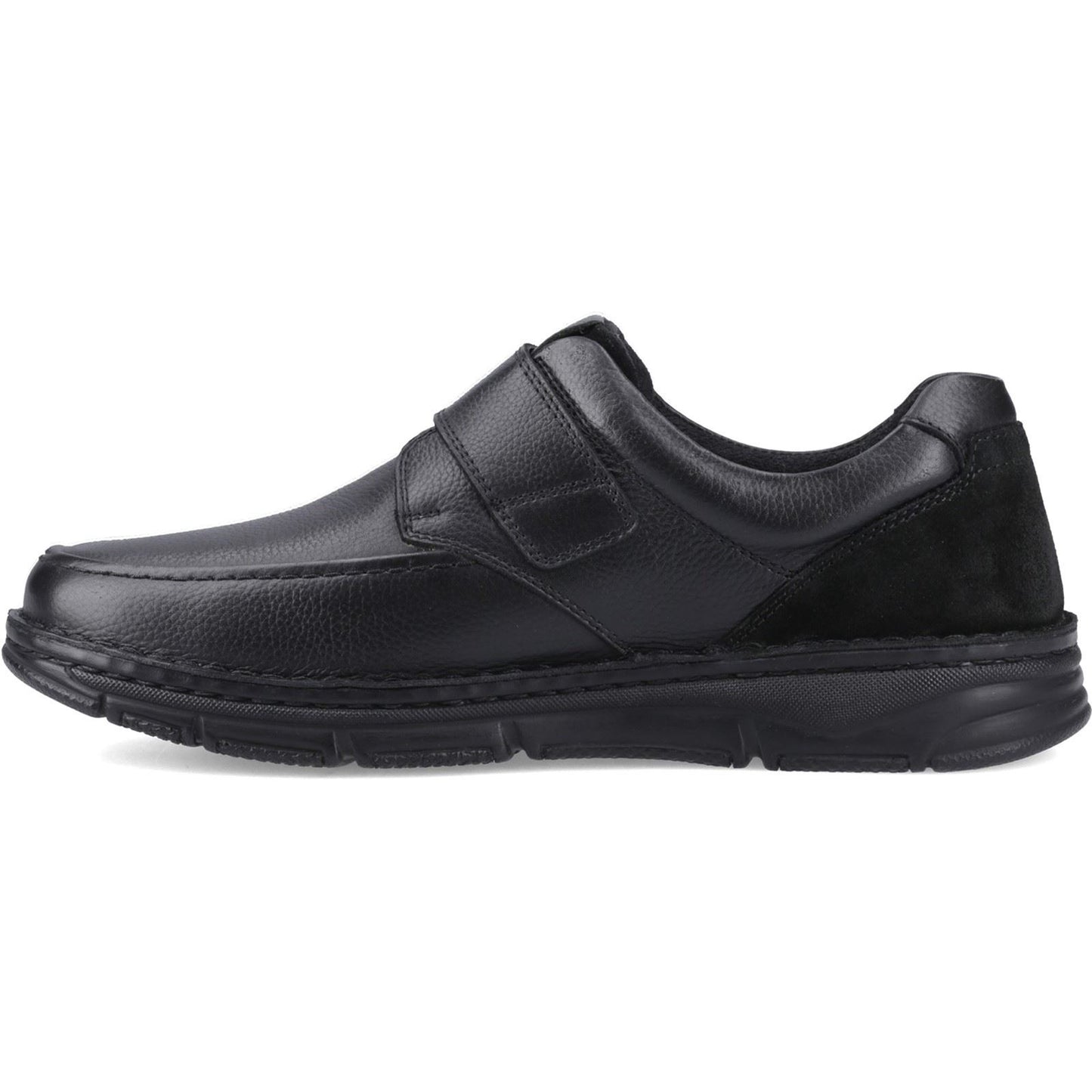 Hush Puppies Forde Touch Fastening Leather Men's Black Loafers