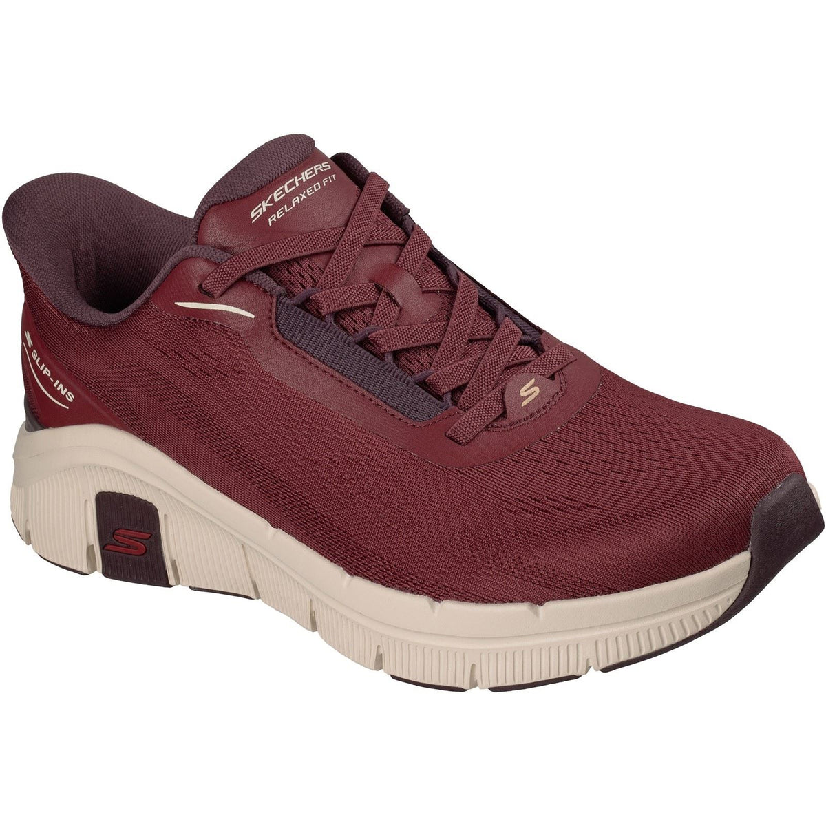 Skechers Relaxed Fit Flex Zayder Textile Men's Burgundy Mesh/Synthetic Trainers