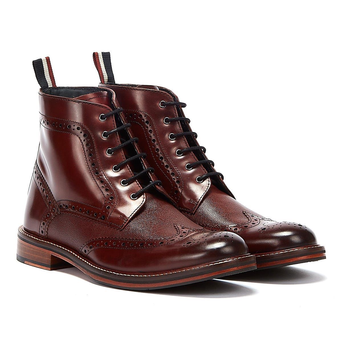 Ben Sherman - BS12604 MENS ALFRED BROGUE BOOT BURGUNDY