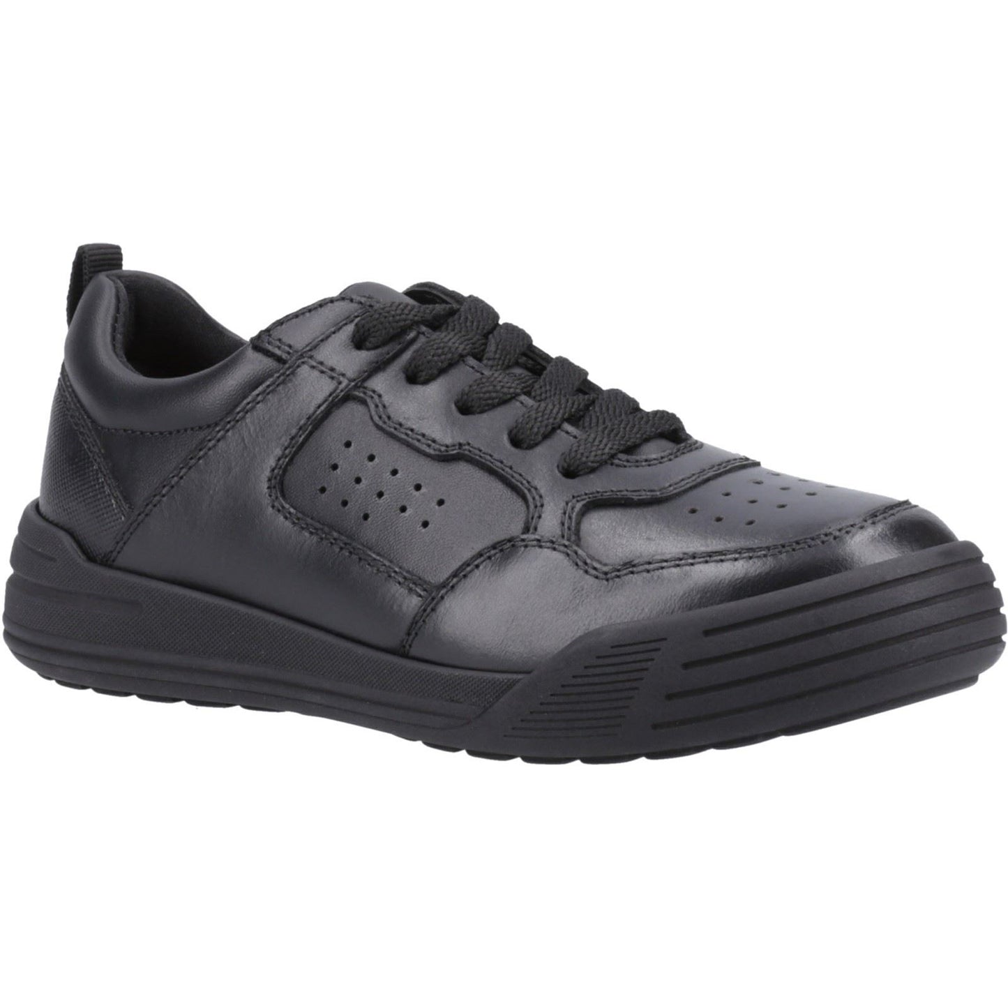 Hush Puppies Shane Leather Junior Black Lace-Up Shoes