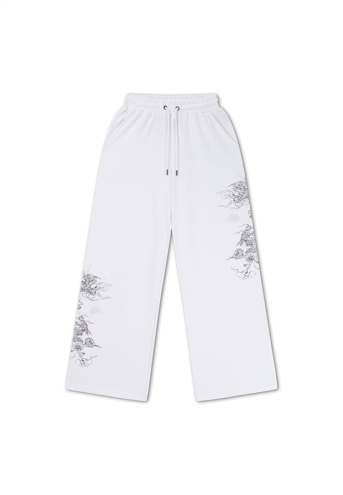 Ed Hardy Gothic Dragon Stone Wash Women's White Joggers