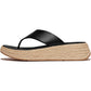 Fitflop F-Mode Toe Post Leather Women's Black Sandals