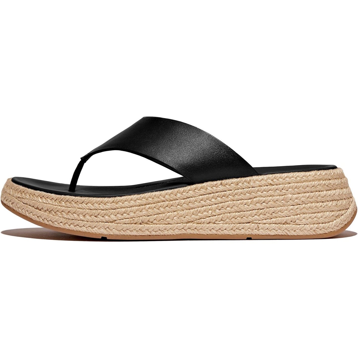 Fitflop F-Mode Toe Post Leather Women's Black Sandals