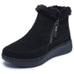 Skechers Wilshire BLVD Fresh Zip Leather Women's Black Suede/Faux Fur Boots