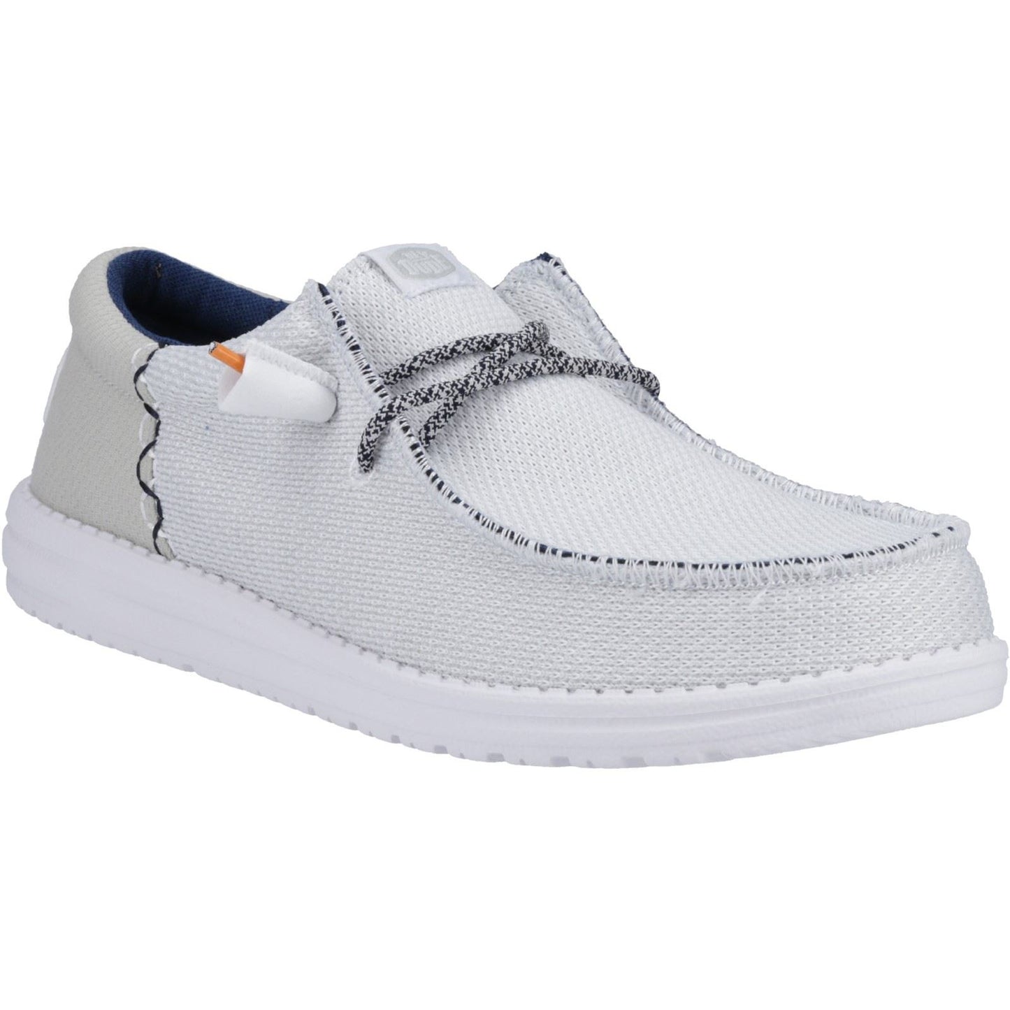 HEYDUDE Men's Wally Funk Open Mesh Shoe in White/White