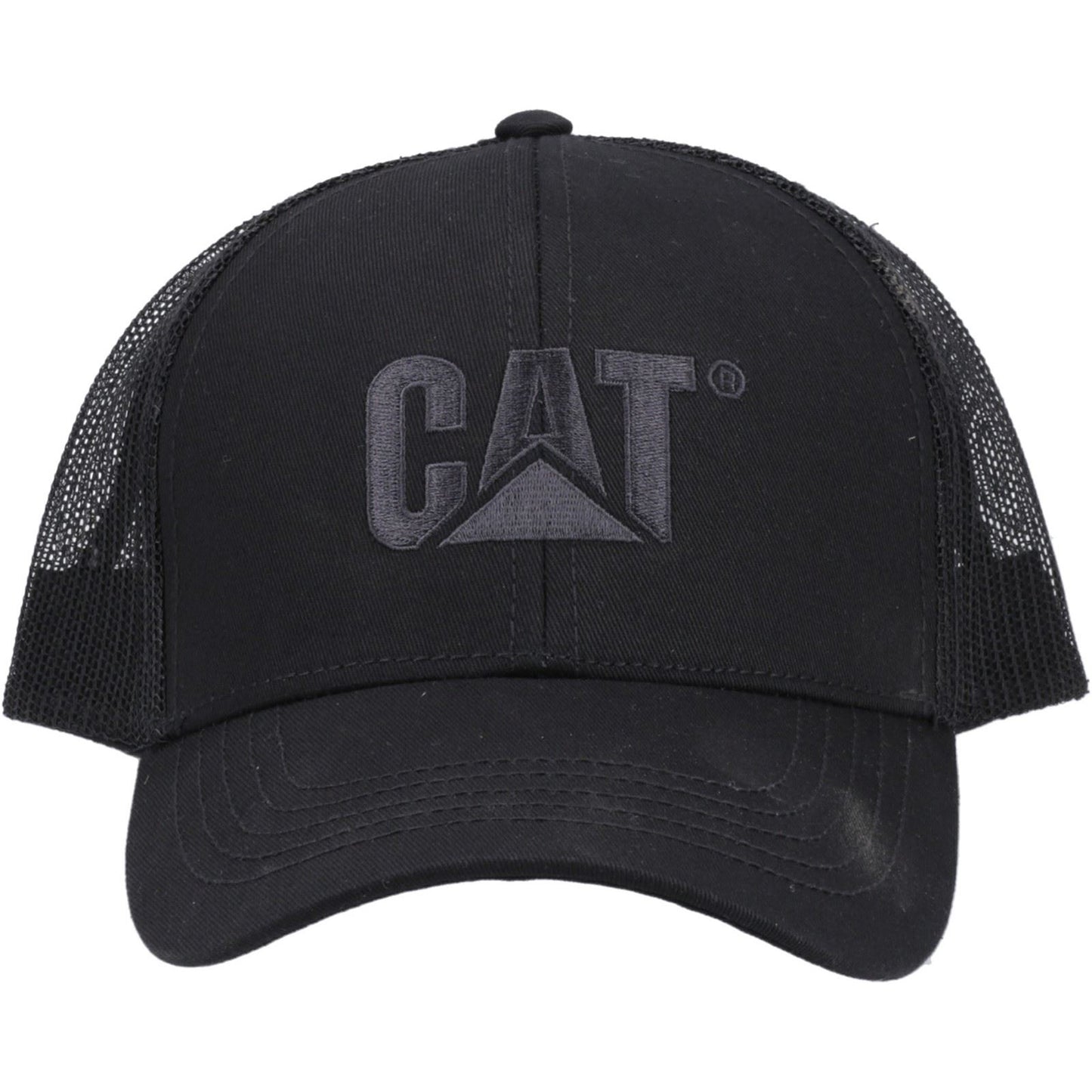 Caterpillar Raised Logo Cotton Unisex Adults's Black Baseball Caps