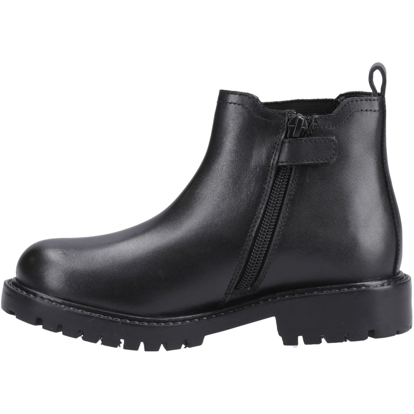 Hush Puppies Ariella Chelsea Leather Youth Black Boots