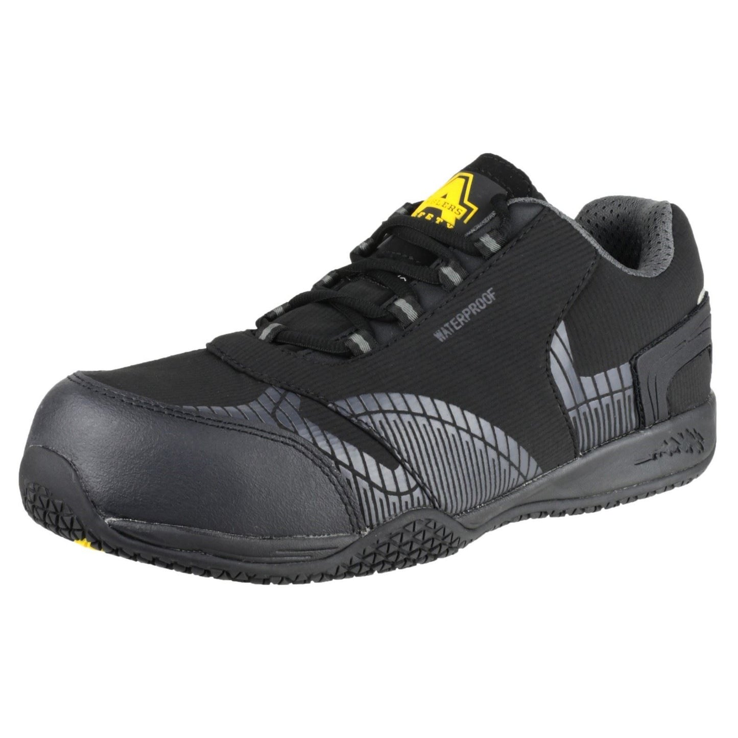 Amblers Safety Men's FS29C Waterproof Metal Free Non Leather Safety Trainer in Black