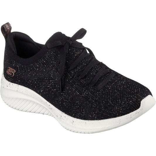 Skechers Women's Ultra Flex 3.0 - Let's Dance Shoe in Black/Rose Gold