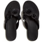 Fitflop Gracie Flower Leather Women's Black Flip Flops
