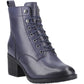 Hush Puppies Harriet Leather Women's Navy Heeled Ankle Boots