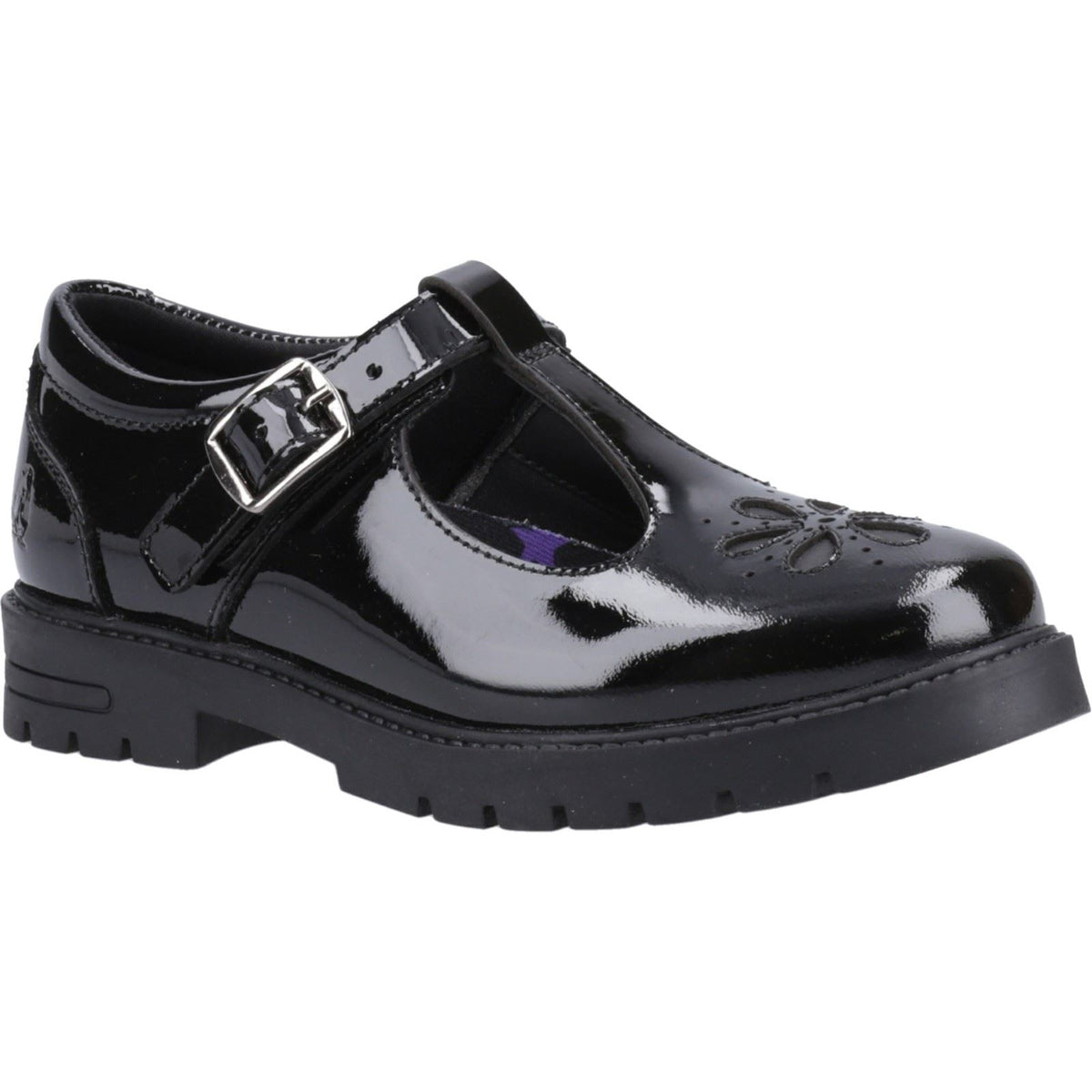 Hush Puppies Fiona Patent Leather Youth Black Shoes