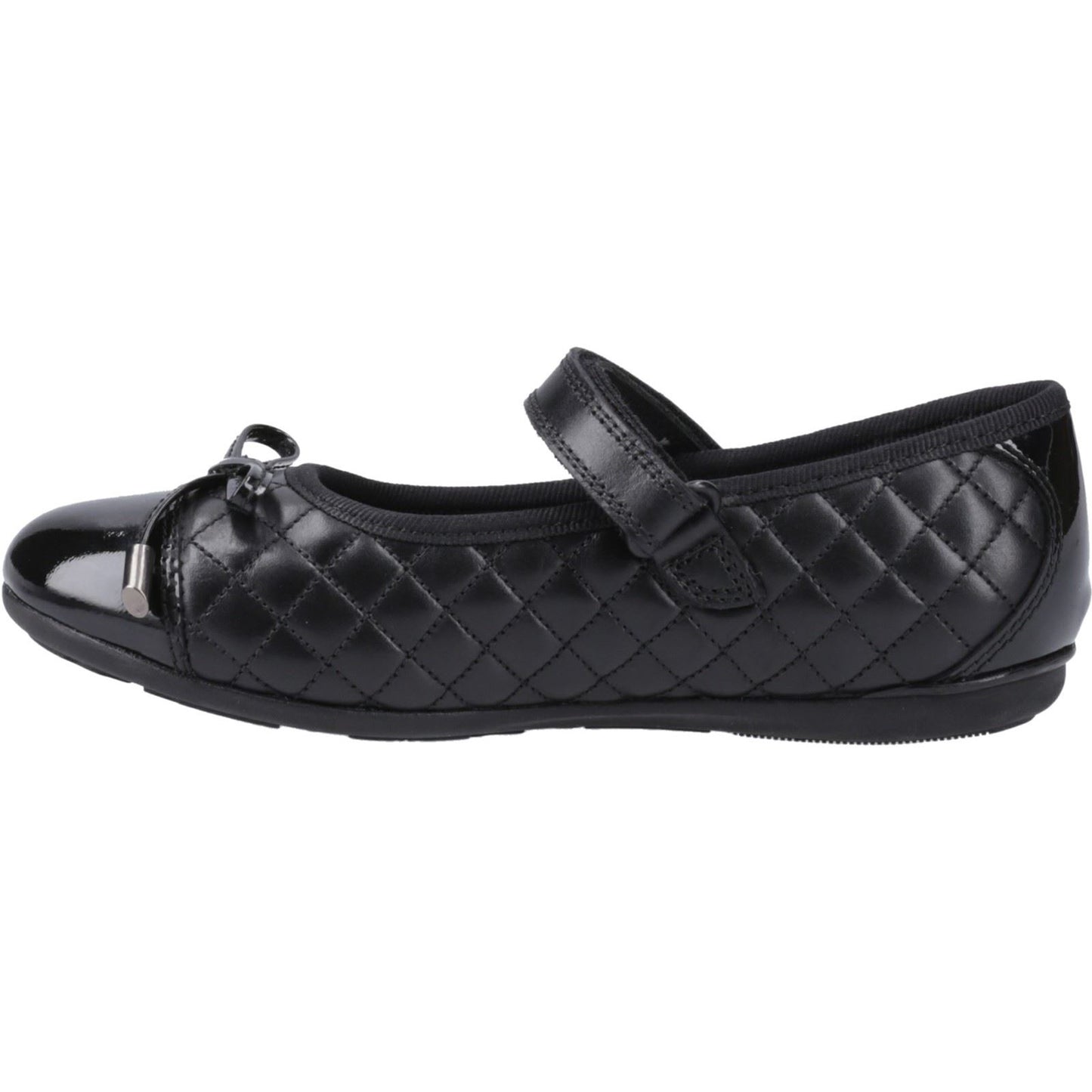 Hush Puppies Lottie Leather Junior Black Ballet Flats