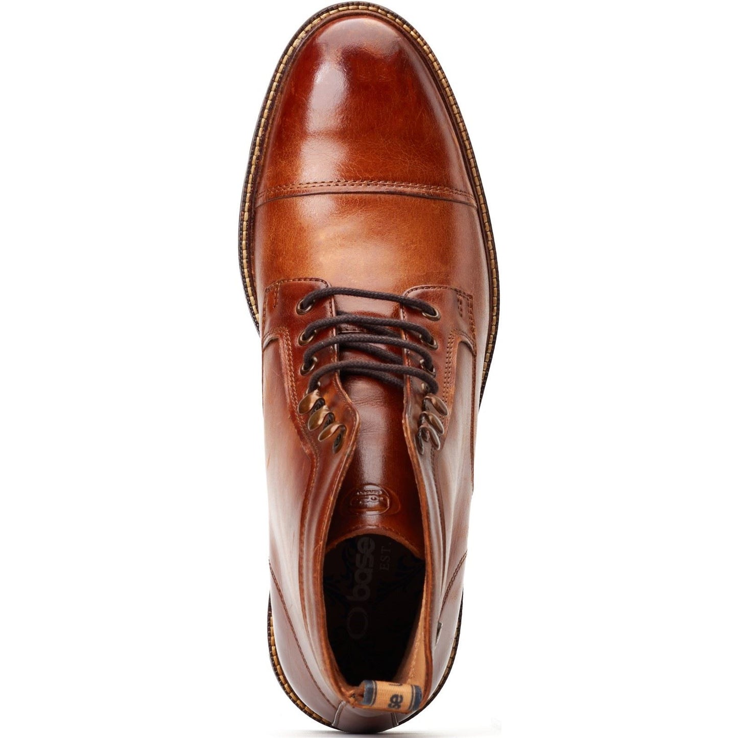 Base London Plymouth Leather Men's Burnt Tan Ankle Boots