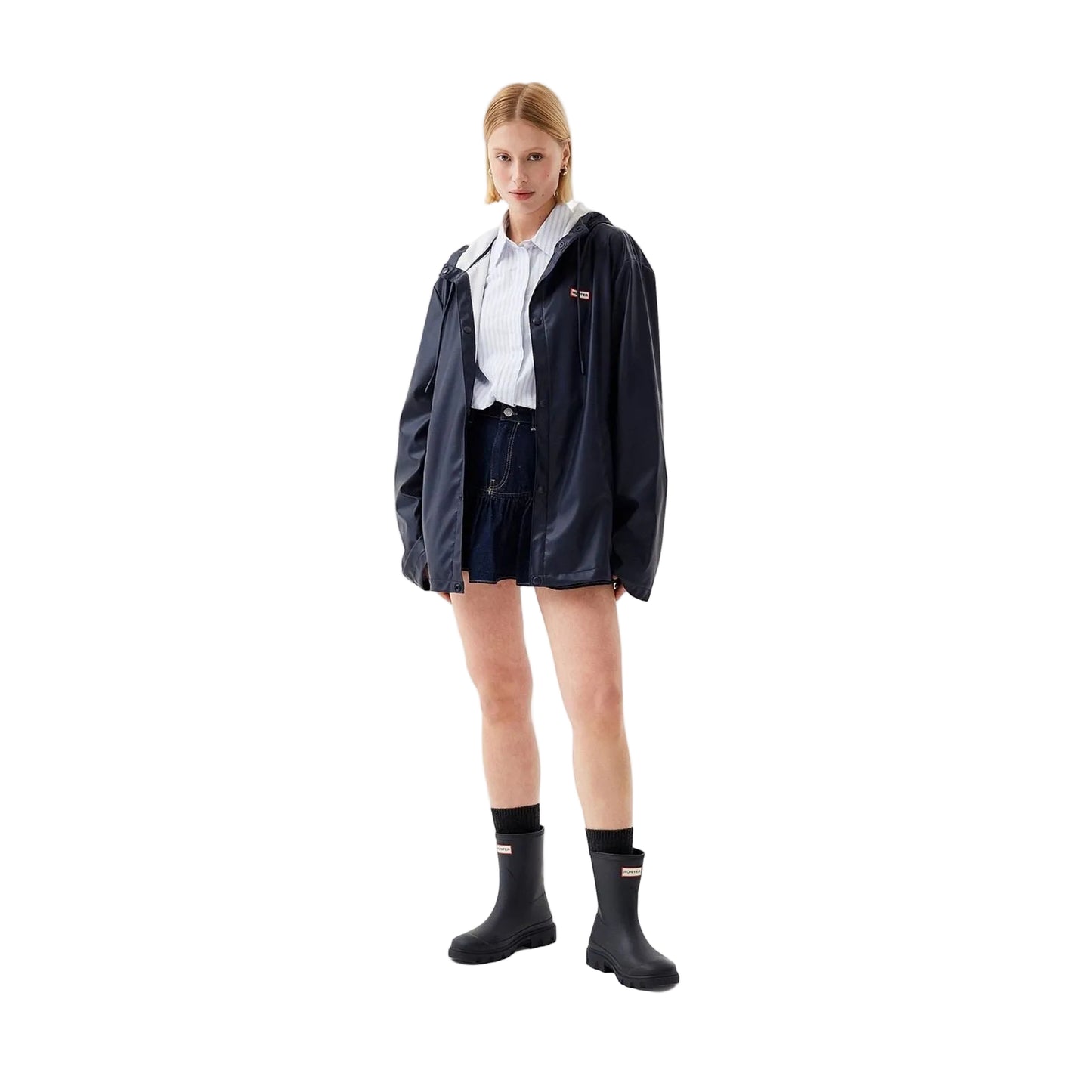 Hunter Izzy Hooded Unisex Adults Blue Jacket