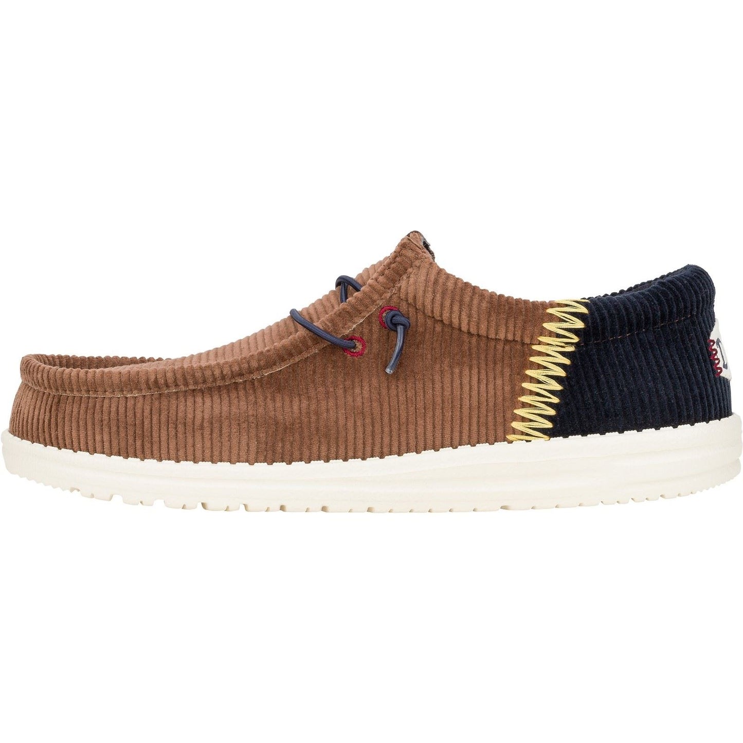 HEYDUDE Men's Wally Funk Corduroy Shoes in Espresso/Blue Jean
