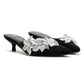 French Connection Victoria Velvet Kitten Heel Women's Black Mules