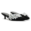 French Connection Victoria Velvet Kitten Heel Women's Black Mules