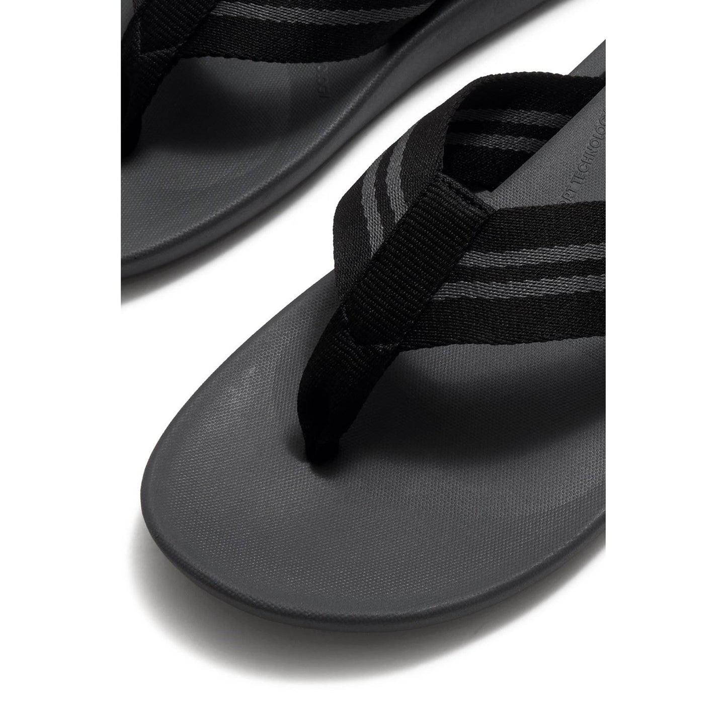 Fitflop iQushion Polyester Men's Black/Charcoal Flip Flops