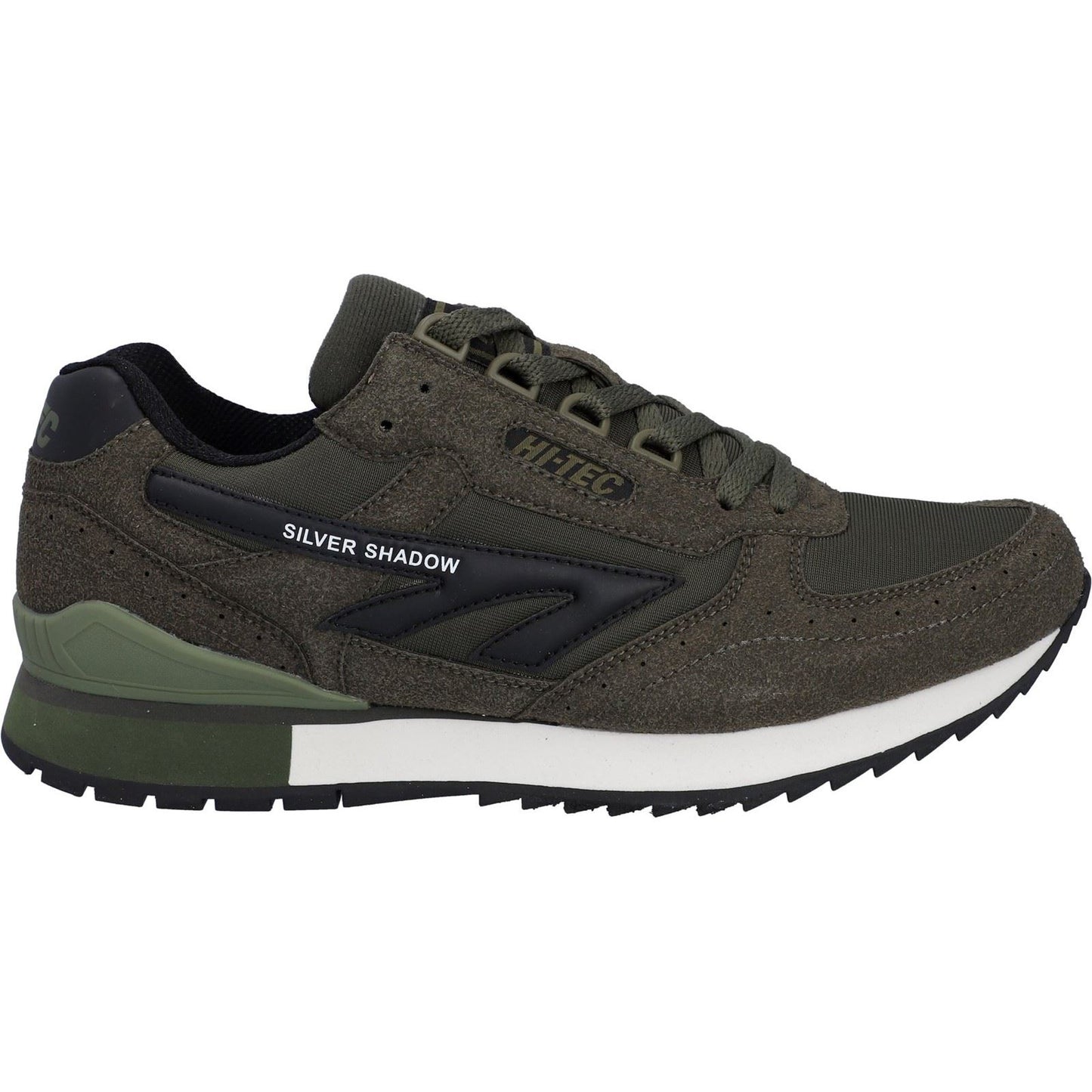 Hi-Tec Silver Shadow PU Suede/Polyester Dark Olive Lace-Up Shoes