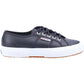 Superga Men's 2750 Tumbled Leather Shoe in Blue Navy