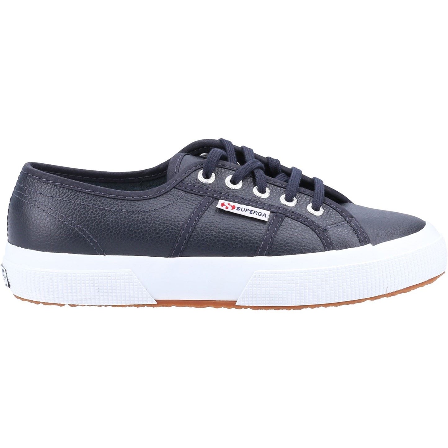 Superga Men's 2750 Tumbled Leather Shoe in Blue Navy